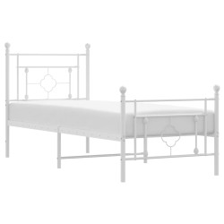 vidaXL Estructura cama metal con cabecero y pie cama blanca 80x200 cm