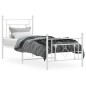 vidaXL Estructura cama metal con cabecero y pie cama blanca 80x200 cm