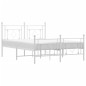 vidaXL Estructura cama metal con cabecero y estribo blanco 135x190 cm vidaXL Estructura cama metal con cabecero y estribo blanco 135x190 cm