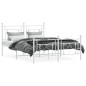 vidaXL Estructura cama metal con cabecero y estribo blanco 135x190 cm vidaXL Estructura cama metal con cabecero y estribo blanco 135x190 cm