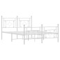vidaXL Estructura cama metal con cabecero y estribo blanco 135x190 cm vidaXL Estructura cama metal con cabecero y estribo blanco 135x190 cm
