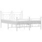 vidaXL Estructura cama metal con cabecero y estribo blanco 140x200 cm vidaXL Estructura cama metal con cabecero y estribo blanco 140x200 cm