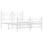 vidaXL Estructura cama metal con cabecero y estribo blanco 140x200 cm vidaXL Estructura cama metal con cabecero y estribo blanco 140x200 cm
