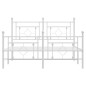 vidaXL Estructura cama metal con cabecero y estribo blanco 140x200 cm vidaXL Estructura cama metal con cabecero y estribo blanco 140x200 cm