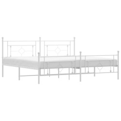 vidaXL Estructura cama metal con cabecero y estribo blanco 200x200 cm