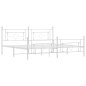 vidaXL Estructura cama metal con cabecero y estribo blanco 200x200 cm vidaXL Estructura cama metal con cabecero y estribo blanco 200x200 cm