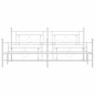 vidaXL Estructura cama metal con cabecero y estribo blanco 200x200 cm vidaXL Estructura cama metal con cabecero y estribo blanco 200x200 cm