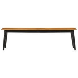 vidaXL Banco madera maciza de mango y hierro 160x40x45 cm