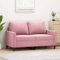 vidaXL Sofá de 2 plazas terciopelo rosa 120 cm