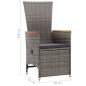 vidaXL Juego de comedor de jardín de 3 piezas gris