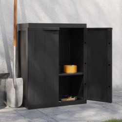 vidaXL Armario de almacenaje exterior PP negro 65x37x85 cm