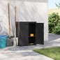 vidaXL Armario de almacenaje exterior PP negro 65x37x85 cm