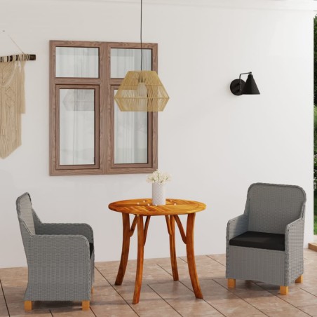 vidaXL Juego de comedor para jardín 3 piezas gris claro