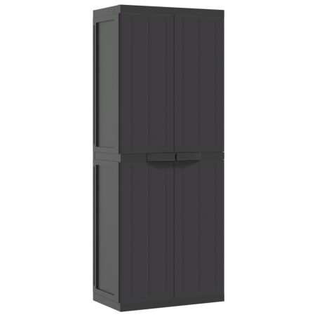 vidaXL Armario de almacenaje exterior PP negro 65x37x165 cm