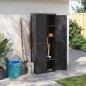 vidaXL Armario de almacenaje exterior PP negro 65x37x165 cm