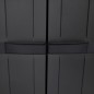 vidaXL Armario de almacenaje exterior PP negro 65x37x165 cm