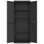 vidaXL Armario de almacenaje exterior PP negro 65x37x165 cm