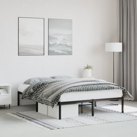 vidaXL Estructura de cama de metal negro 140x200 cm