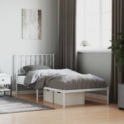 vidaXL Estructura de cama de metal con cabecero blanco 90x200 cm