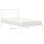 vidaXL Estructura de cama de metal con cabecero blanco 90x200 cm vidaXL Estructura de cama de metal con cabecero blanco 90x200 cm