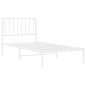 vidaXL Estructura de cama de metal con cabecero blanco 90x200 cm vidaXL Estructura de cama de metal con cabecero blanco 90x200 cm