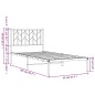 vidaXL Estructura de cama de metal con cabecero blanco 90x200 cm vidaXL Estructura de cama de metal con cabecero blanco 90x200 cm