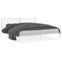 vidaXL Estructura de cama con cabecero metal blanca 200x200 cm