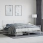 vidaXL Estructura cama metal con cabecero y pie cama blanco 183x213 cm