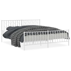vidaXL Estructura cama metal con cabecero y pie cama blanco 183x213 cm