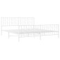 vidaXL Estructura cama metal con cabecero y pie cama blanco 183x213 cm