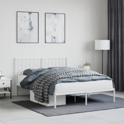 vidaXL Estructura de cama con cabecero metal blanca 140x200 cm