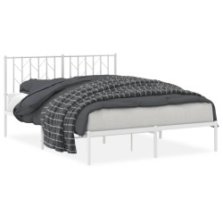 vidaXL Estructura de cama con cabecero metal blanca 140x200 cm
