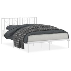vidaXL Estructura de cama de metal con cabecero blanca 135x190 cm
