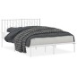 vidaXL Estructura de cama de metal con cabecero blanca 135x190 cm vidaXL Estructura de cama de metal con cabecero blanca 135x190 cm