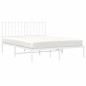 vidaXL Estructura de cama de metal con cabecero blanca 135x190 cm vidaXL Estructura de cama de metal con cabecero blanca 135x190 cm