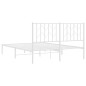 vidaXL Estructura de cama de metal con cabecero blanca 135x190 cm vidaXL Estructura de cama de metal con cabecero blanca 135x190 cm