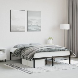 vidaXL Estructura de cama de metal negro 135x190 cm