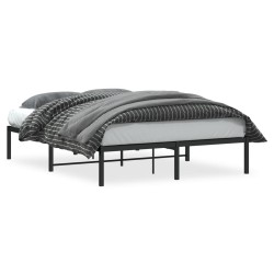 vidaXL Estructura de cama de metal negro 135x190 cm