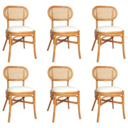 vidaXL Sillas de comedor 6 unidades lino marrón claro