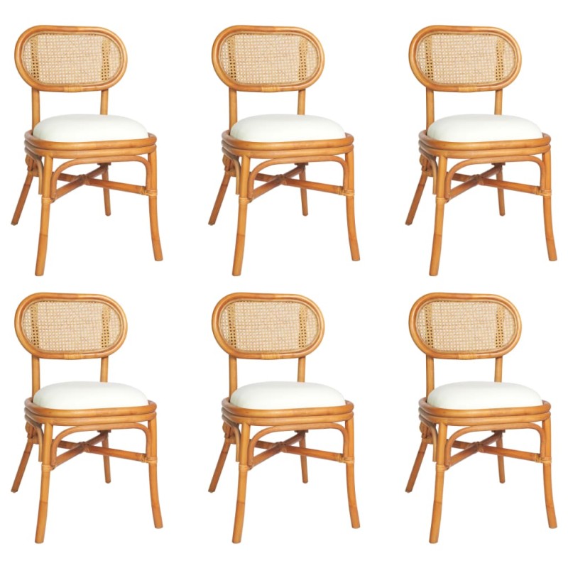 vidaXL Sillas de comedor 6 unidades lino marrón claro