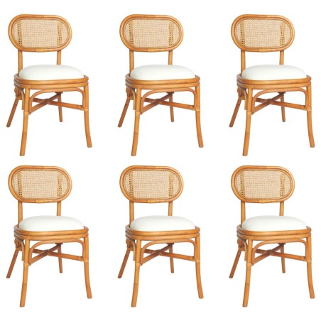 vidaXL Sillas de comedor 6 unidades lino marrón claro