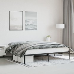 vidaXL Estructura de cama de metal negro 193x203 cm