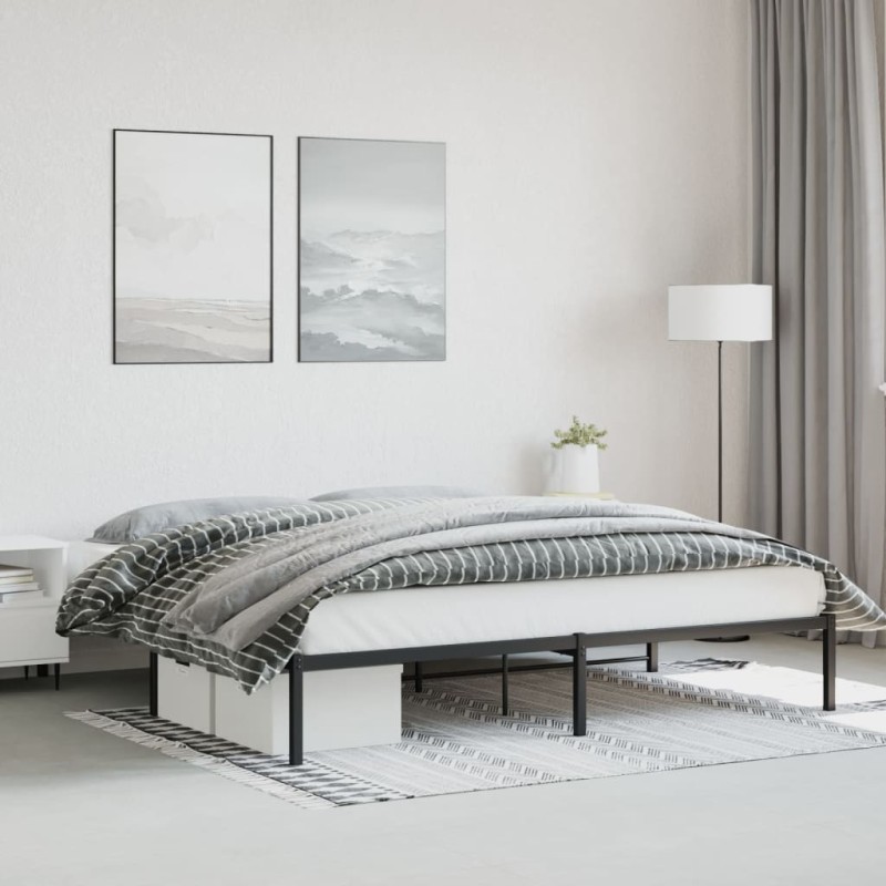 vidaXL Estructura de cama de metal negro 193x203 cm vidaXL Estructura de cama de metal negro 193x203 cm