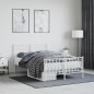 vidaXL Estructura cama metal con cabecero y estribo blanco 120x200 cm vidaXL Estructura cama metal con cabecero y estribo blanco 120x200 cm