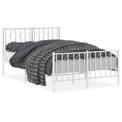 vidaXL Estructura cama metal con cabecero y estribo blanco 120x200 cm