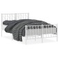 vidaXL Estructura cama metal con cabecero y estribo blanco 120x200 cm vidaXL Estructura cama metal con cabecero y estribo blanco 120x200 cm