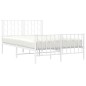 vidaXL Estructura cama metal con cabecero y estribo blanco 120x200 cm vidaXL Estructura cama metal con cabecero y estribo blanco 120x200 cm
