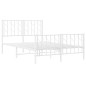 vidaXL Estructura cama metal con cabecero y estribo blanco 120x200 cm vidaXL Estructura cama metal con cabecero y estribo blanco 120x200 cm