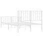 vidaXL Estructura cama metal con cabecero y estribo blanco 120x200 cm vidaXL Estructura cama metal con cabecero y estribo blanco 120x200 cm