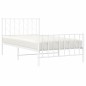 vidaXL Estructura cama metal cabecero y pie de cama blanca 100x190 cm vidaXL Estructura cama metal cabecero y pie de cama blanca 100x190 cm